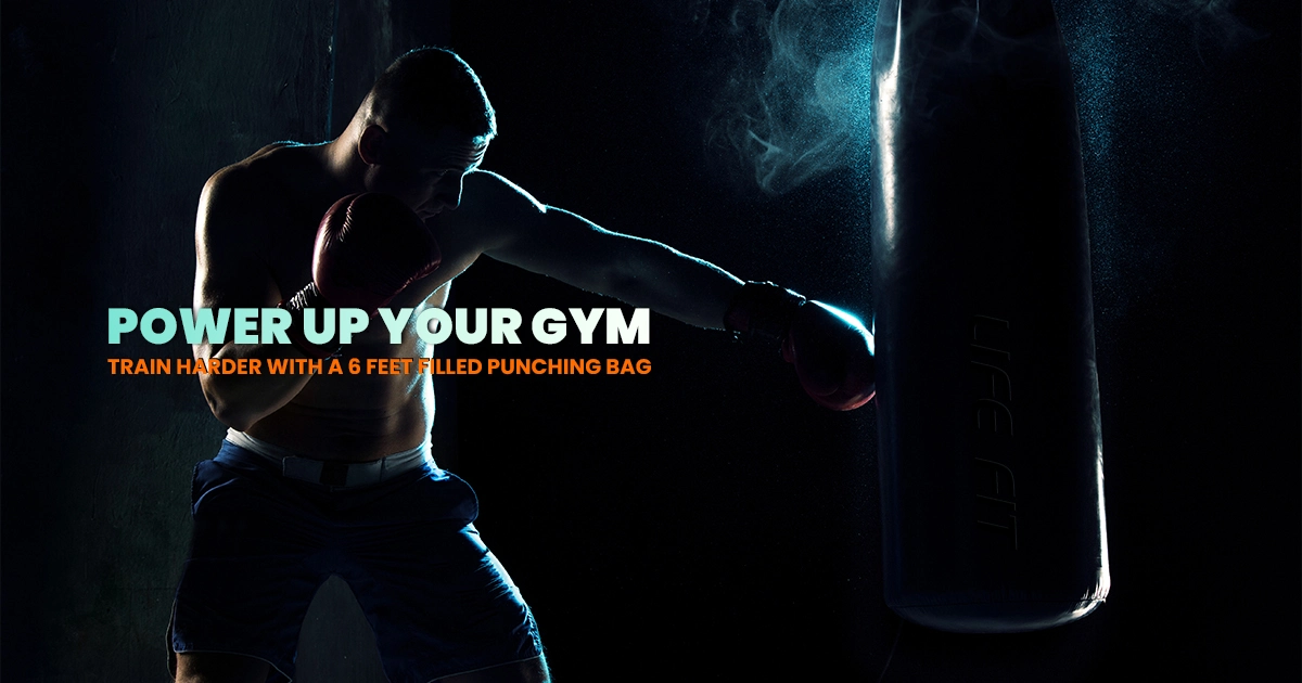LIFE FIT 6 ft filled punching bag for home gym workouts