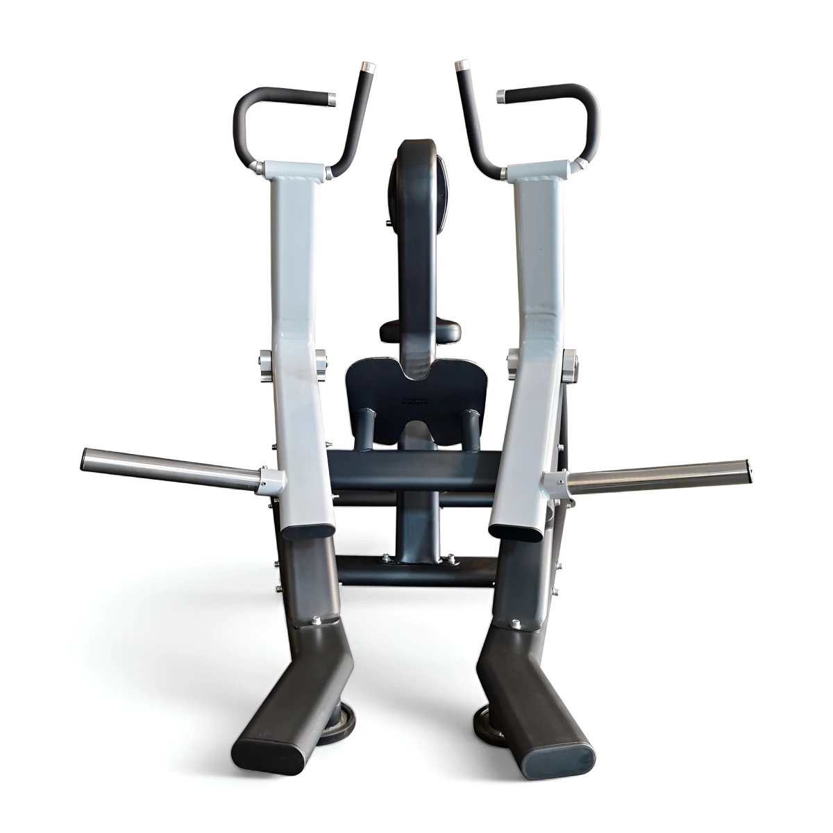 Front view of the Life Fit M200 Mid-Row Machine, a seated weightlifting machine with independent arms and neutral grip handles for back workouts.