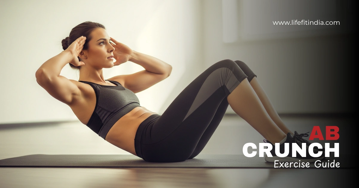 Person performing an ab crunch exercise with proper form on a fitness mat — LIFE FIT exercise guide