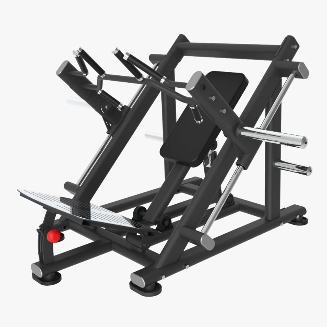 LIFE FIT Alpha Series Standing Power Row Machine for back workouts. Plate loaded design.