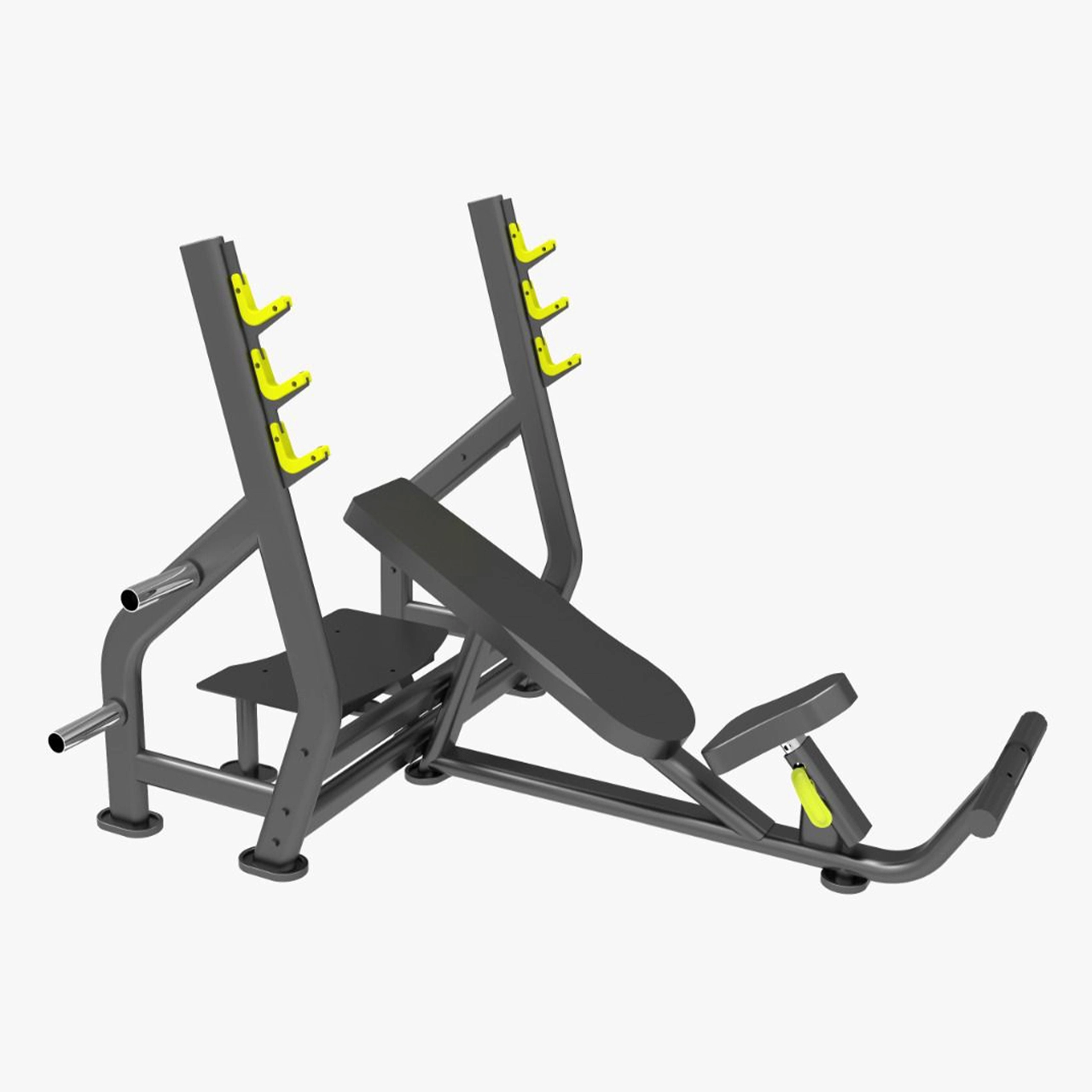 LIFE FIT Alpha Series Olympic Incline Bench LF-1252 for chest workouts. Side view.