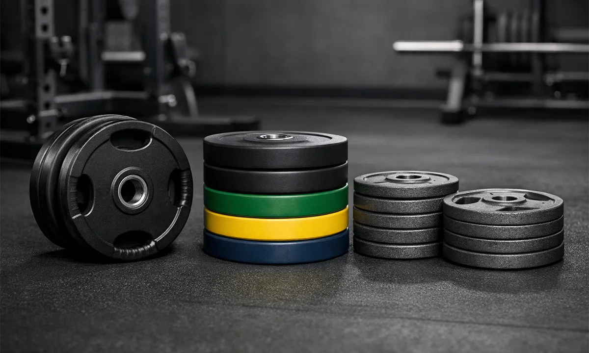 LIFE FIT Olympic, bumper, and standard gym weight plates for your workout guide.